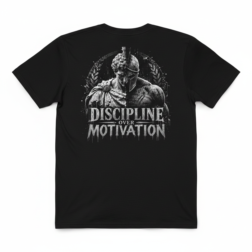 Discipline Over Motivation Tee Mockup