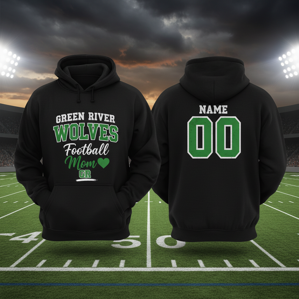 Green River Wolves Football Mom Hoodie - Front & Back