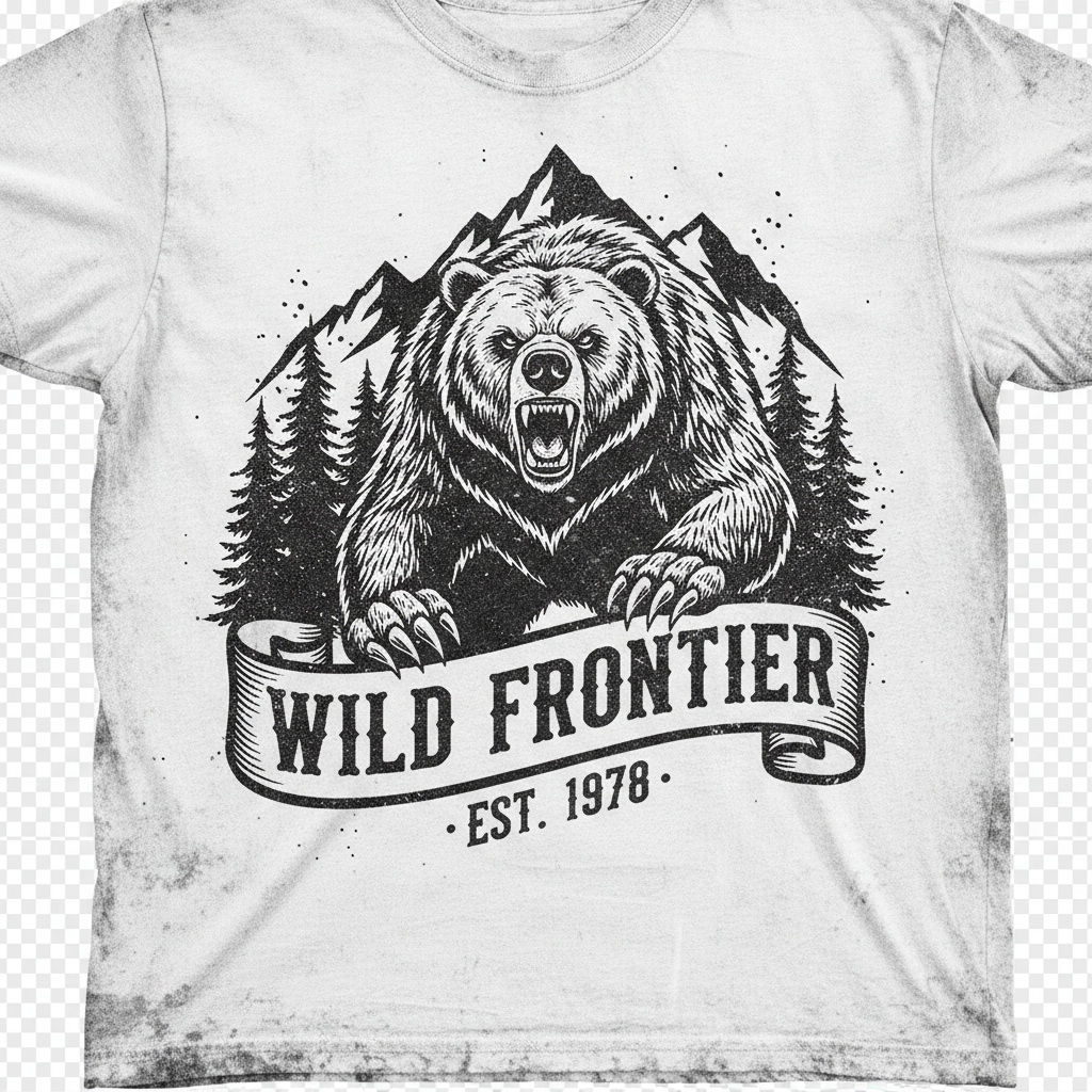 Grizzly Bear vintage distressed hunting t-shirt graphic