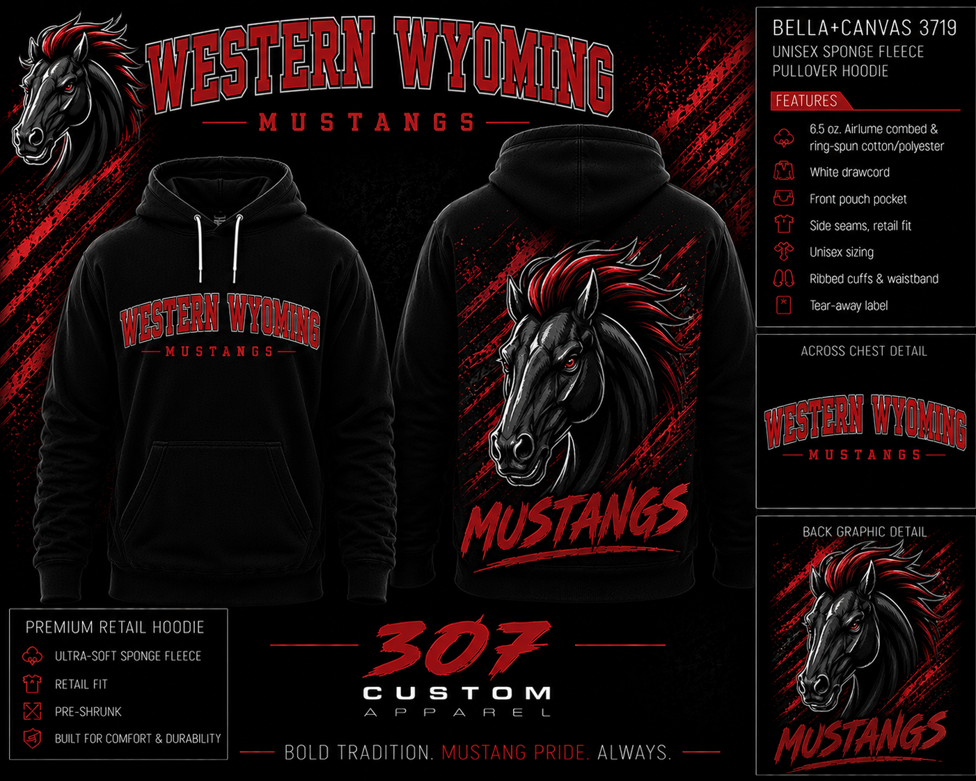 Western Wyoming Mustangs Classic Hoodie
