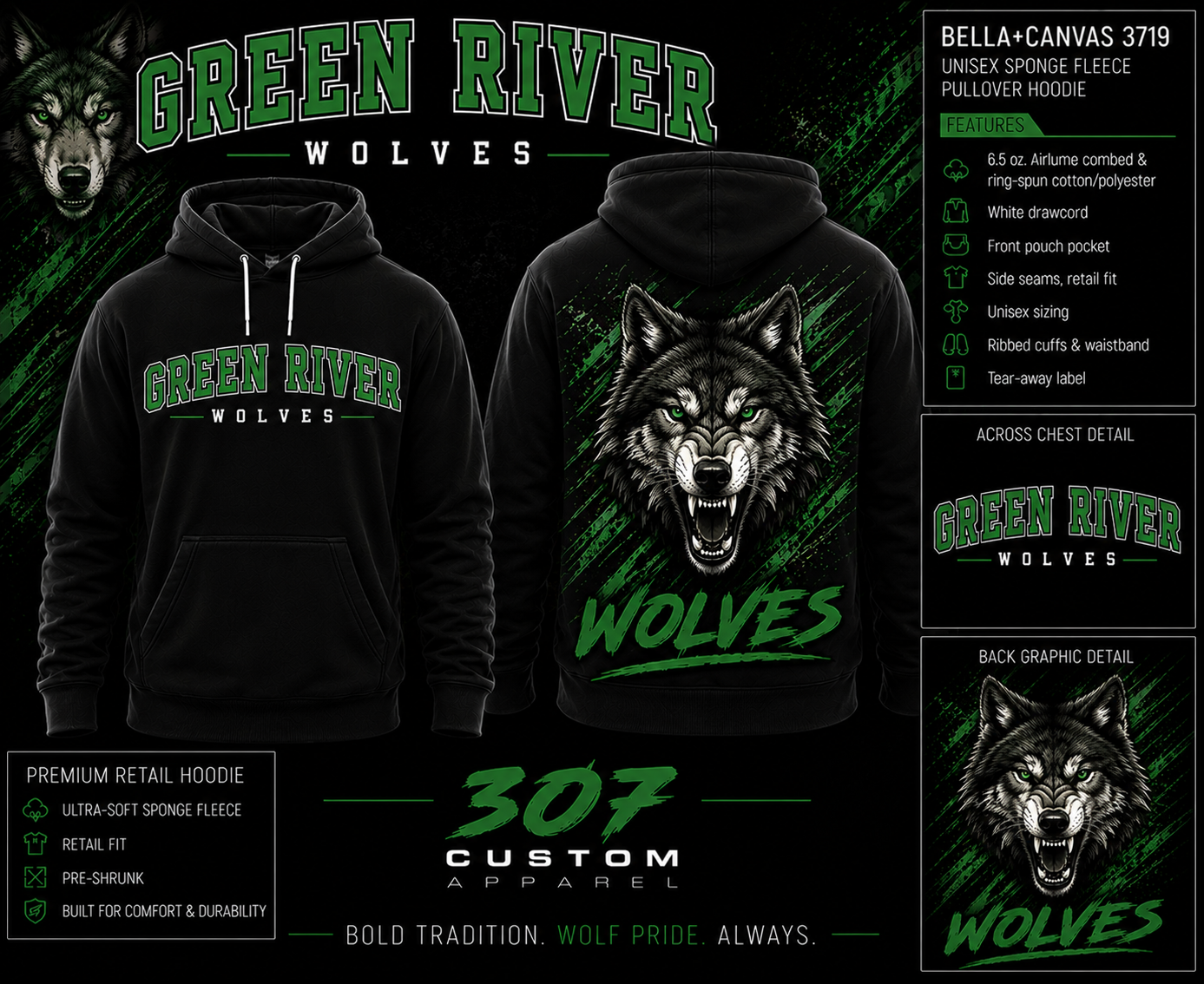 Green River Wolves Classic Hoodie