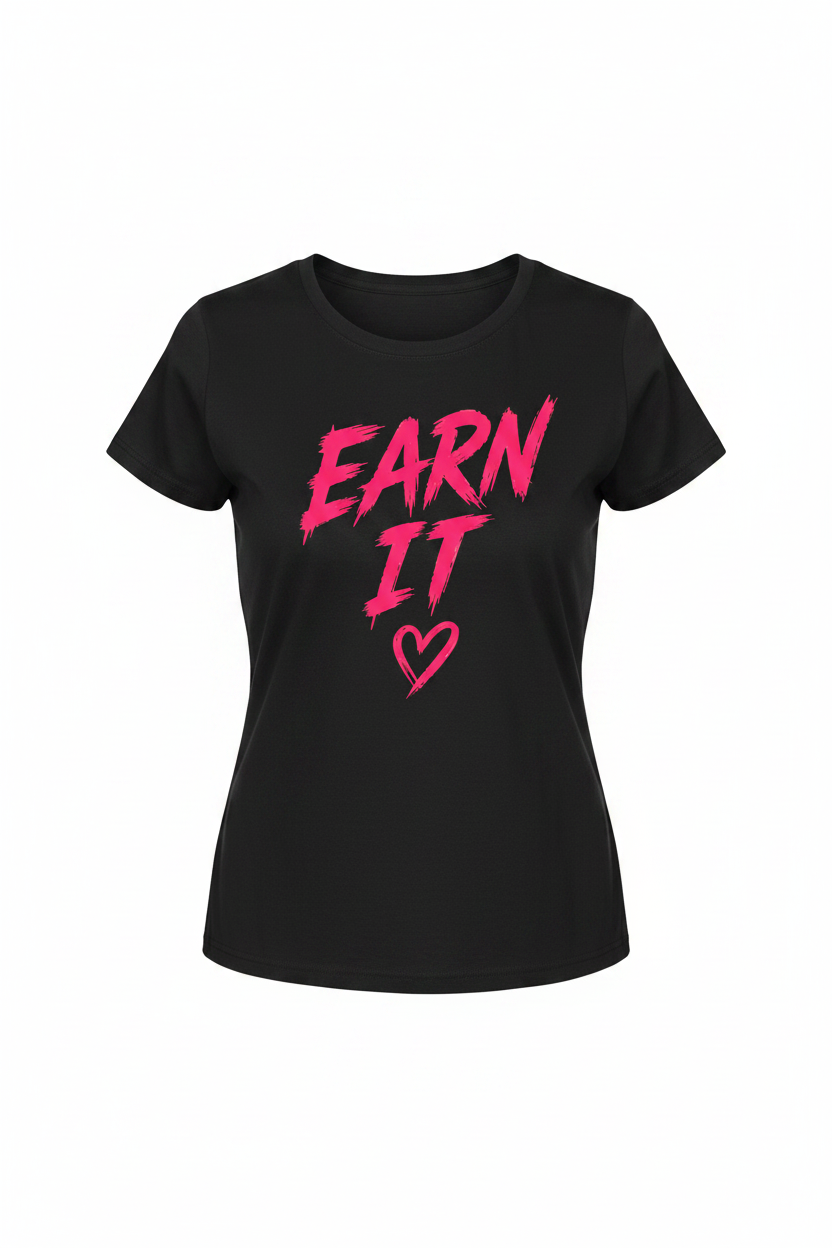 Women's Black Tee - Earn It